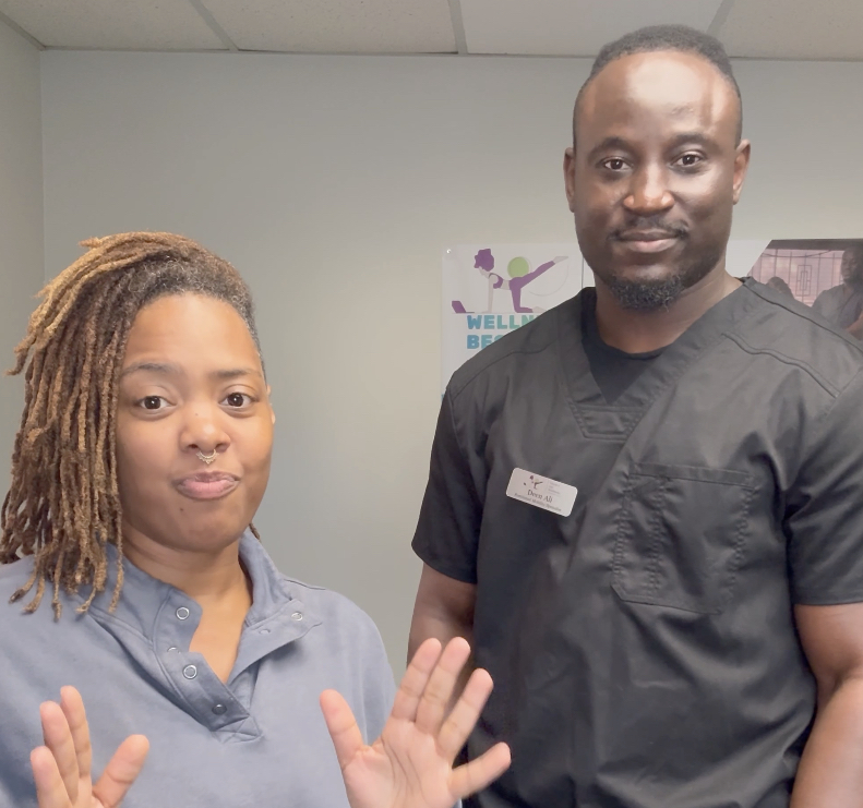 StretchOut Wellness client with Deen Ali on neck pain and dizziness relief